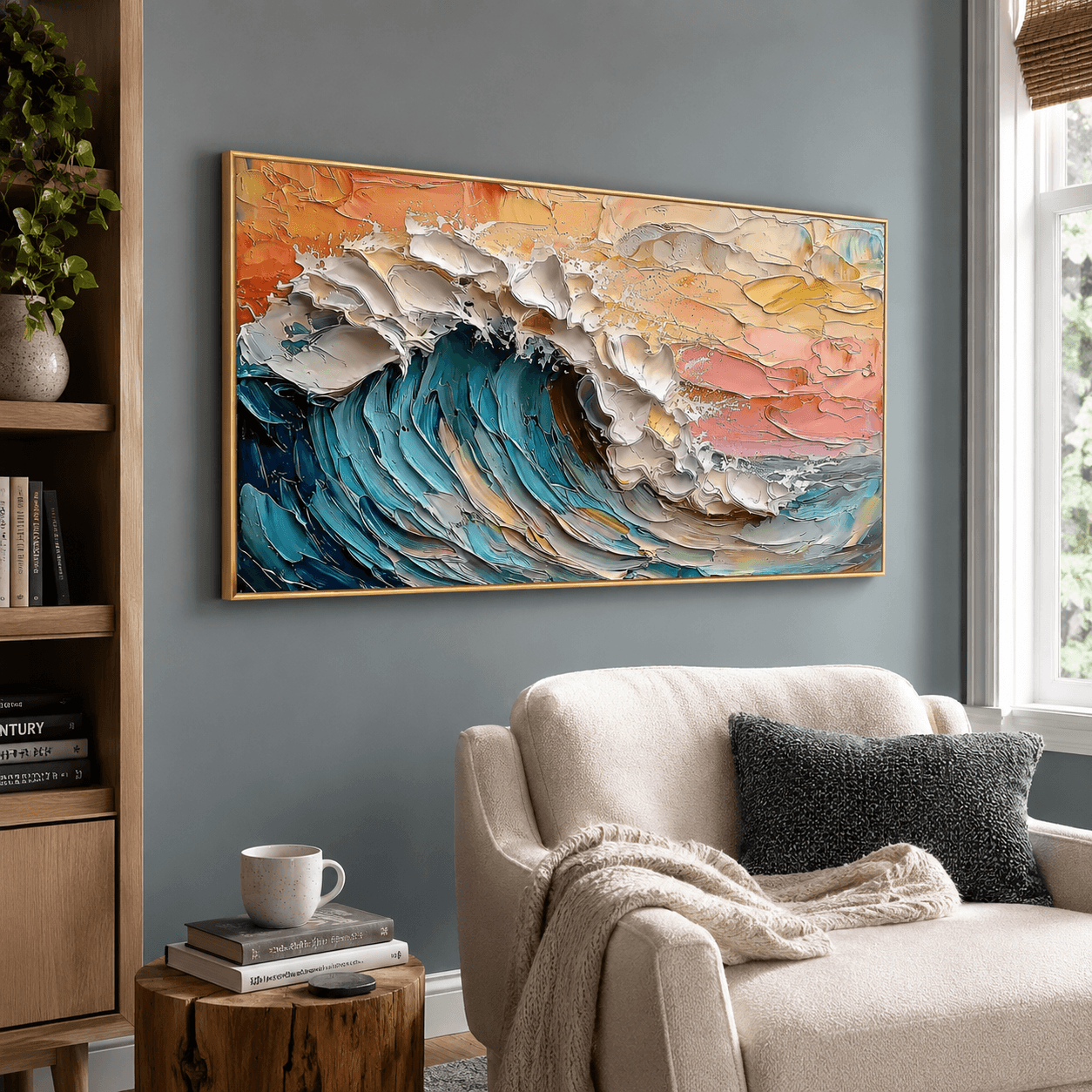 3D-Textured Art | Sunset Wave Crest