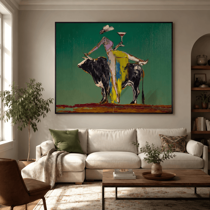Abstract Art | Bull  Wine Figure
