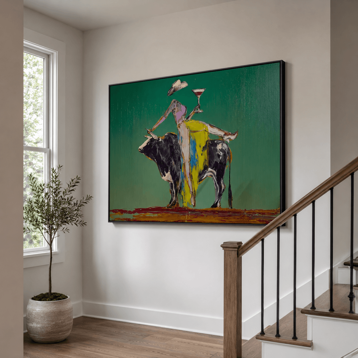 Abstract Art | Bull  Wine Figure