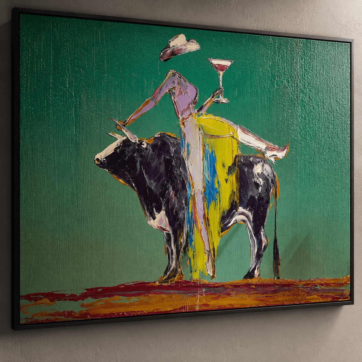 Abstract Art | Bull  Wine Figure