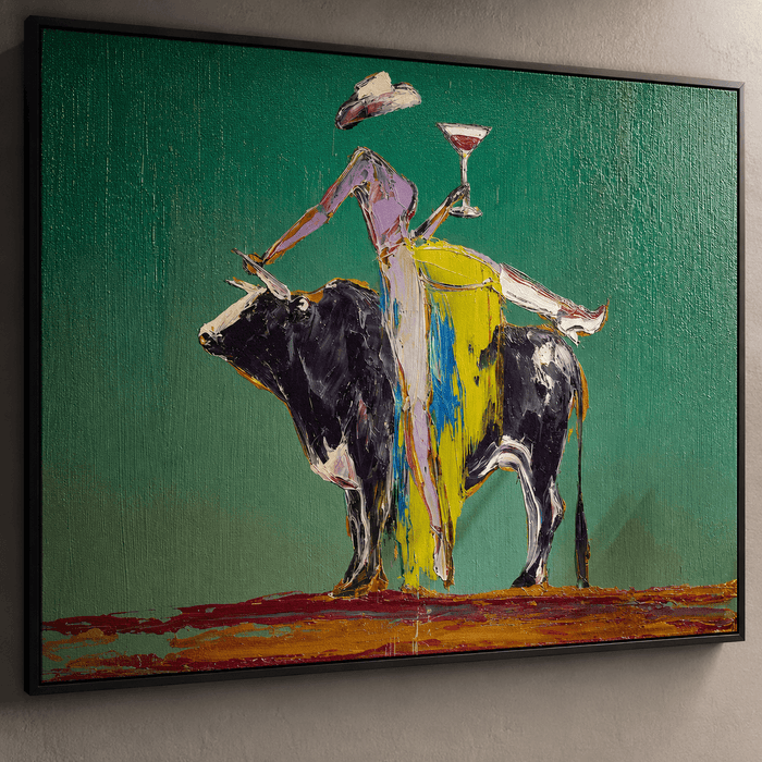 Abstract Art | Bull  Wine Figure