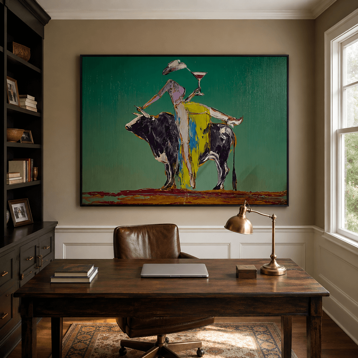 Abstract Art | Bull  Wine Figure
