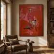 Amerikanische Vintage-Kunst | Cowgirl-Hundespaziergang