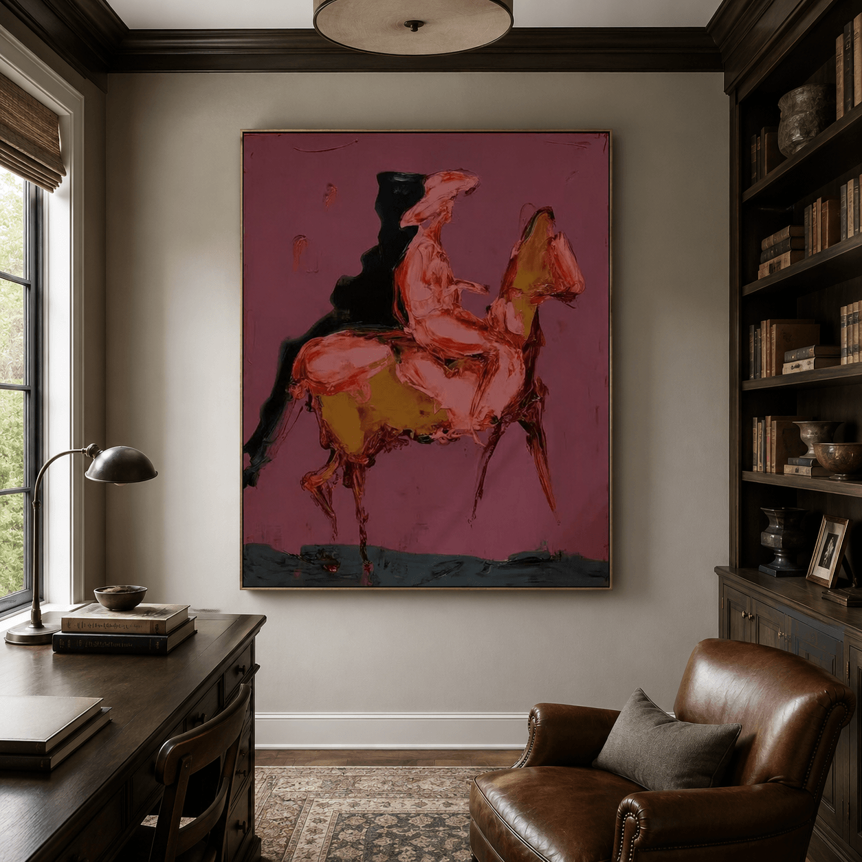 Abstract Art | Blush Horse Rider