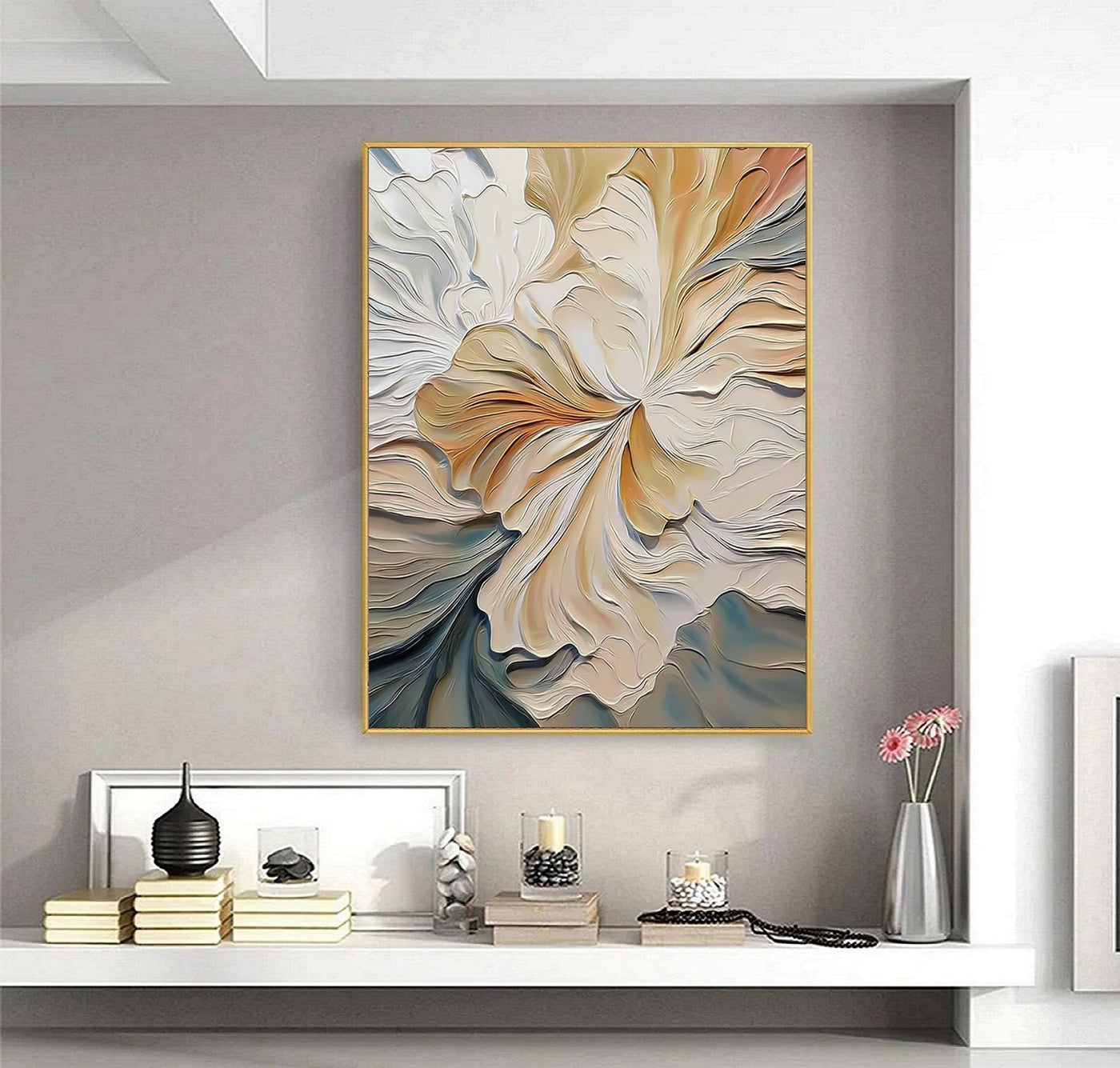 Textured Floral Luminance | Cream Petals