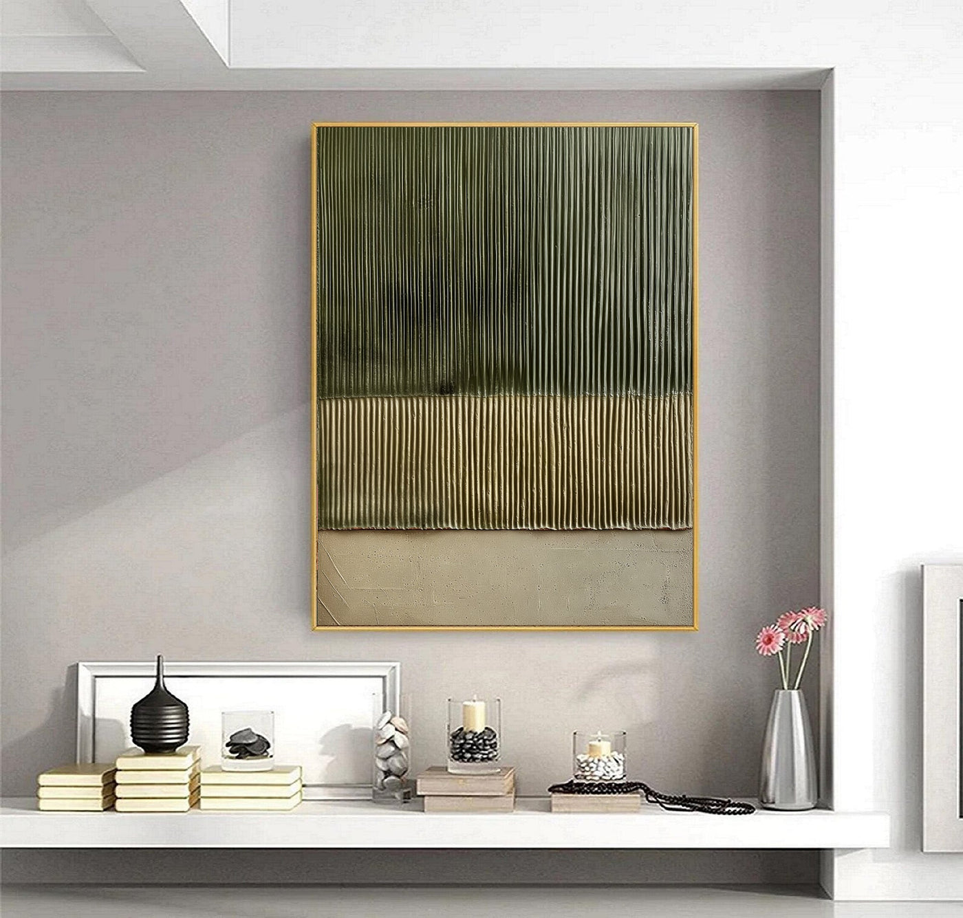 Textured Tiered Elegance | Olive Gold