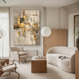 Textured Gold Accent Art | Opulent Depth