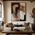 Neutral Geometric Art | Textured Elegance