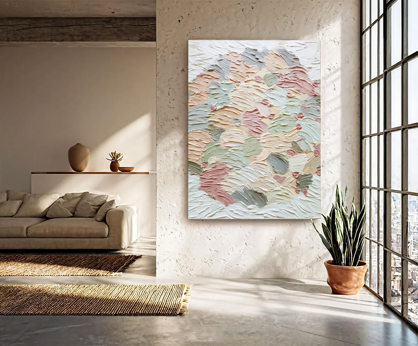 Textured Pastel Swirls | Blush Mint