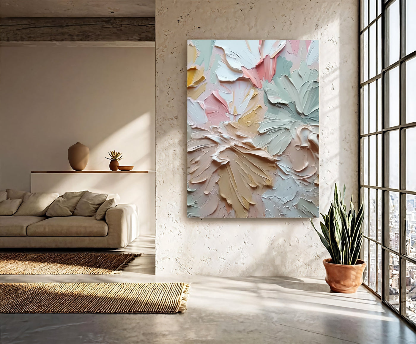 Textured Floral Pastels | Blush Mint