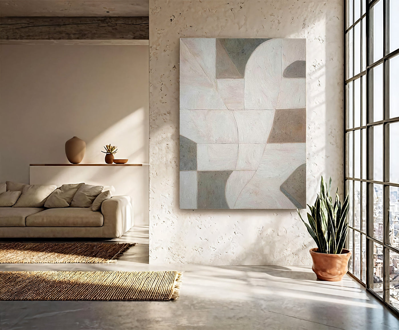 Textured Geometric Elegance | Muted Hues