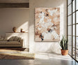 Textured Beige Flourishes | Cream Brown