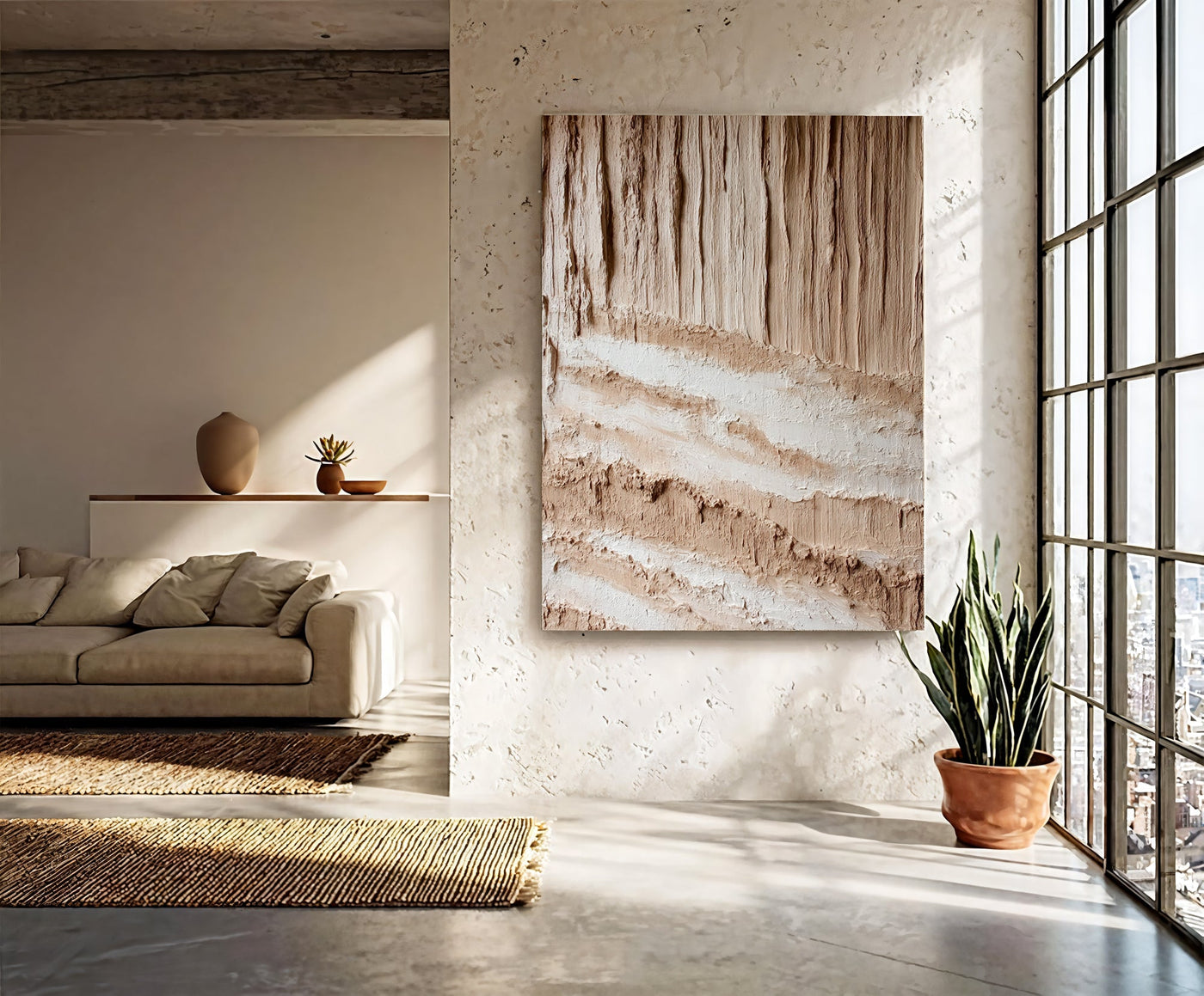 Textured Earthy Strata | Sanded Whites
