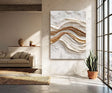 Textured Gilded Waves | Ivory Gold