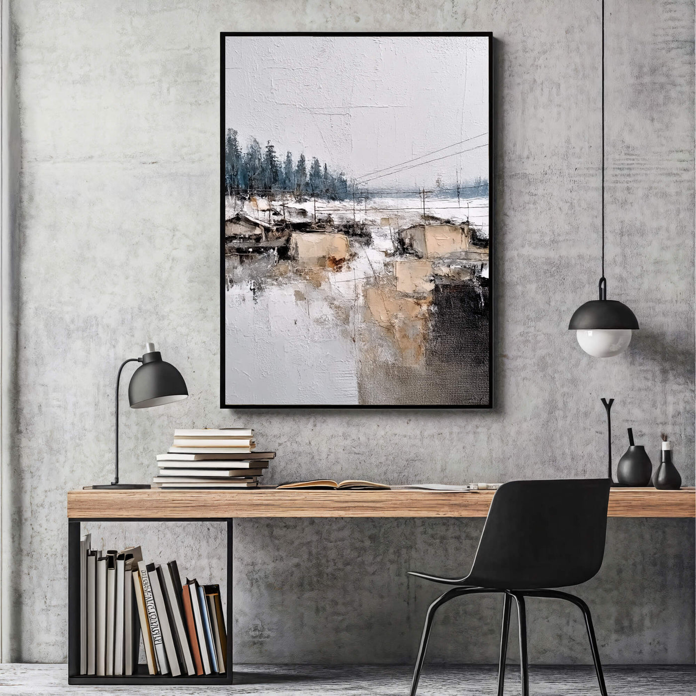Texturiertes Winterdorf | Schneelandschaft