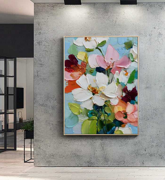 Textured Floral Art | Vibrant Depth