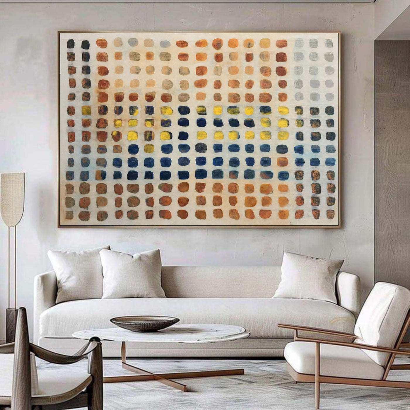 Textured Grid Squares | Warm Indigo