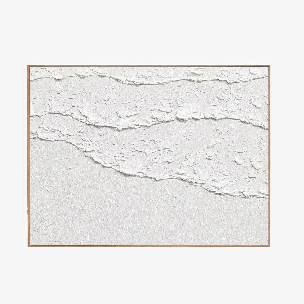 White Minimalist Textured Wall Art #MT025