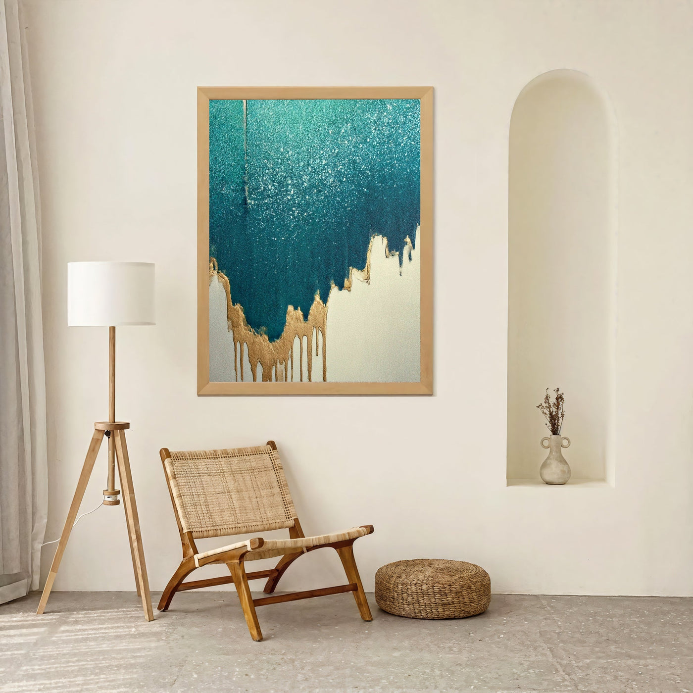 Textured Turquoise Splendor | Gilded Drips