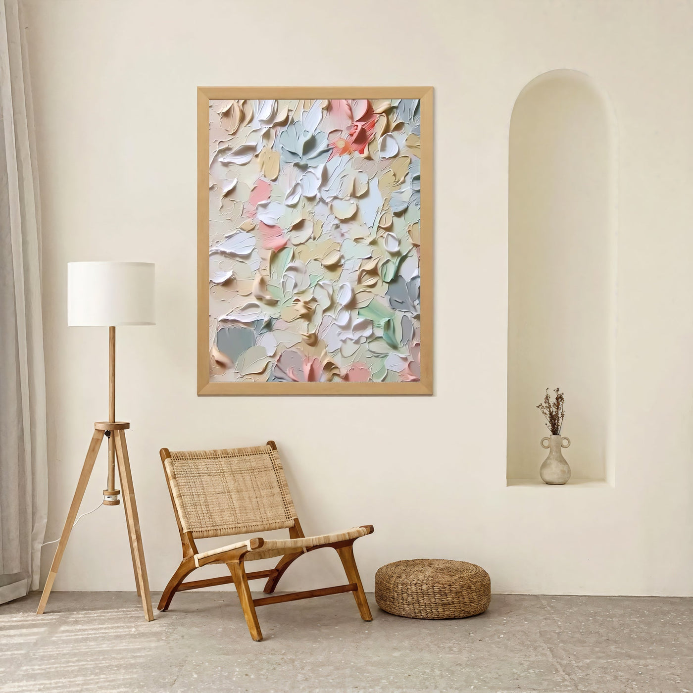 Textured Petal Tapestry | Pastel Blooms