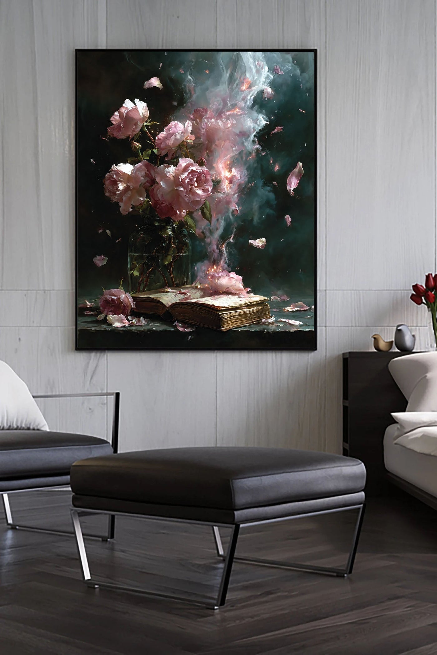 Burning Roses Art | Dramatic Opulence