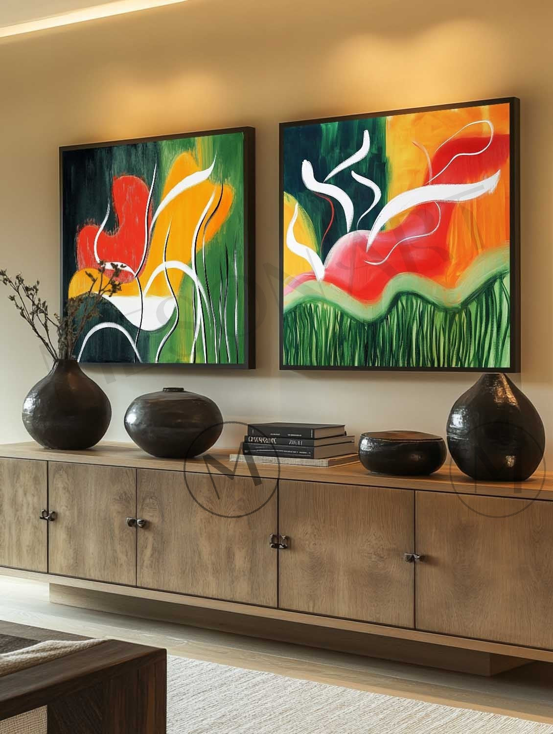 Abstract Painting Set Of 2 #SP164