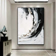 Black and White Minimalist Textured Wall Art #MT032