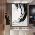 Black and White Minimalist Textured Wall Art #MT032