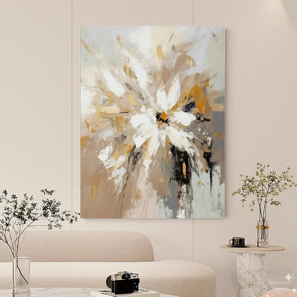 Flower & Tree Textured Abstract Wall Art #SF014
