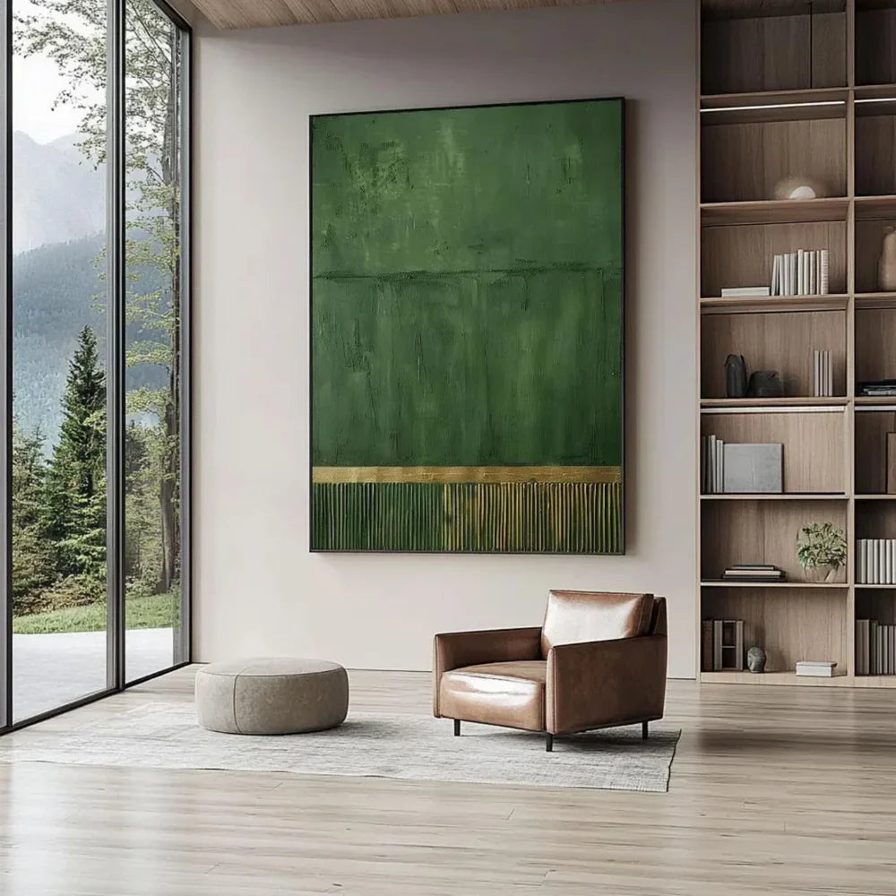 Green Minimalist Textured Wall Art #MT086