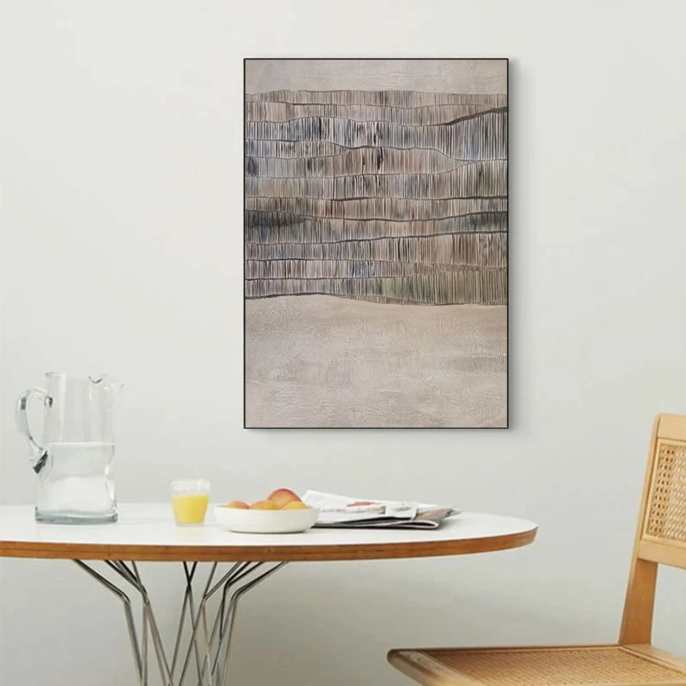 Textured Wave Serenity | Beige Gray