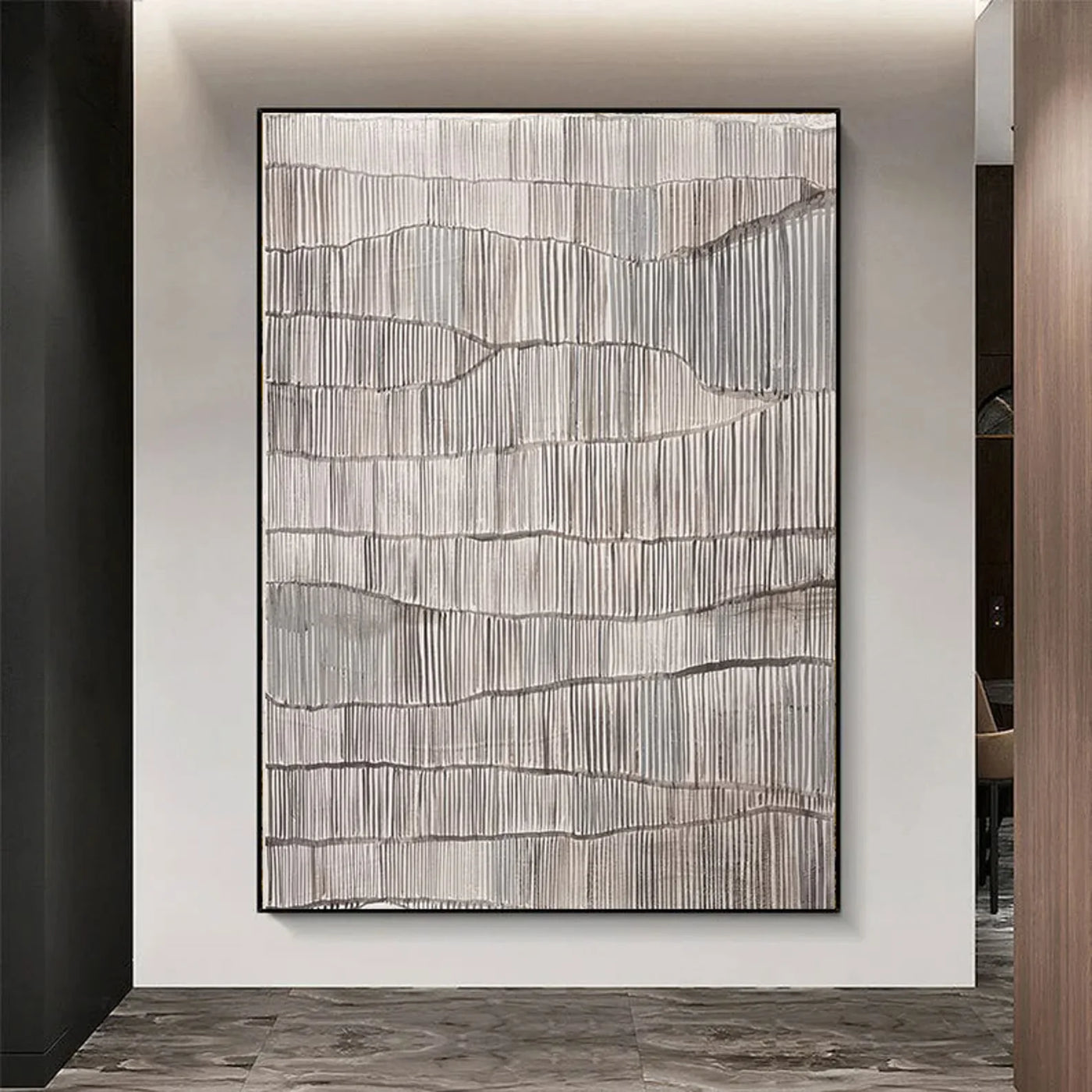 Textured Wave Minimalism | Beige Gray