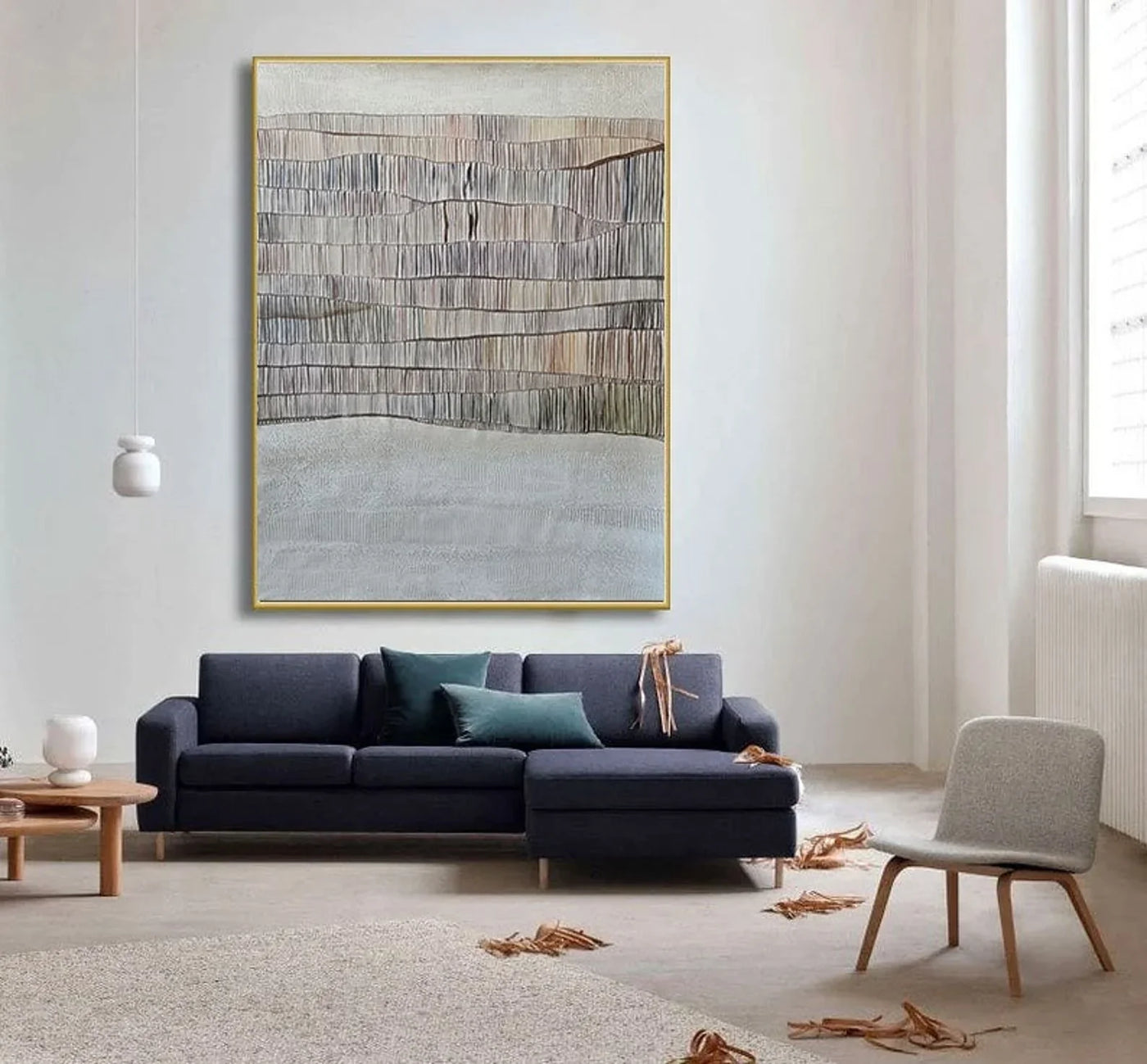 Textured Wave Serenity | Beige Gray