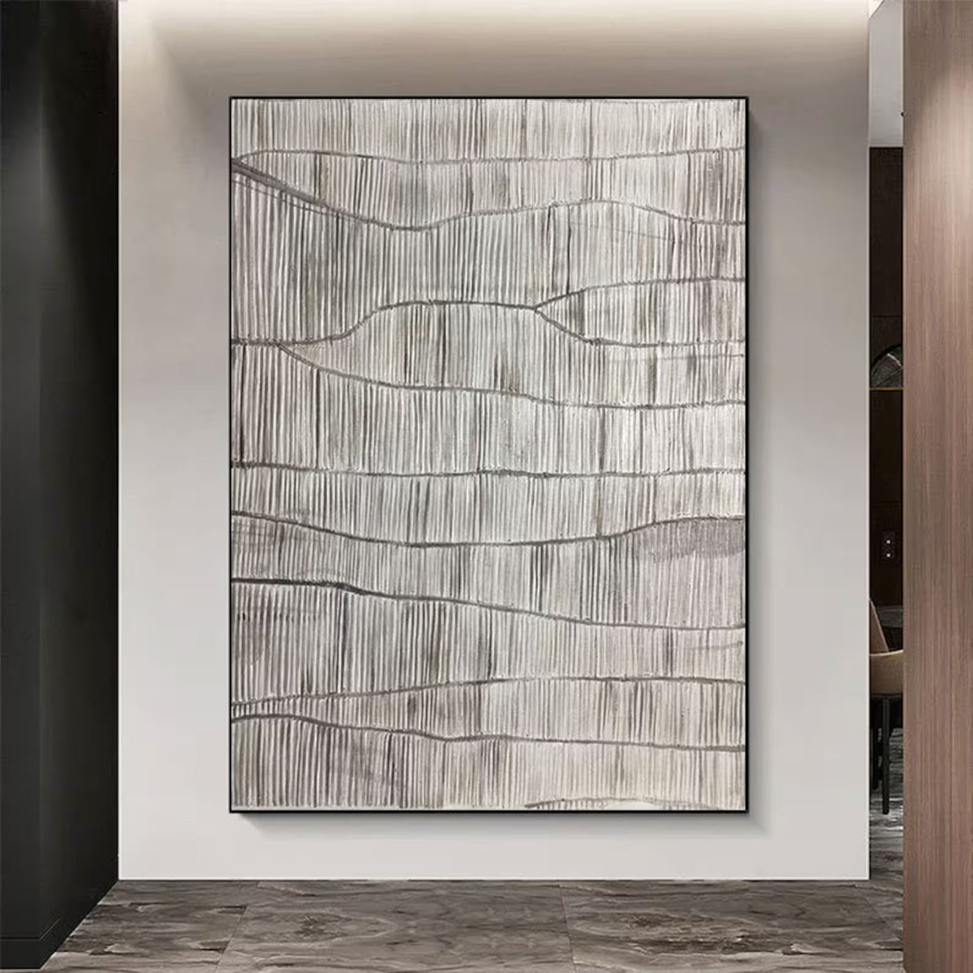 Textured Wave Sophistication | Gray White