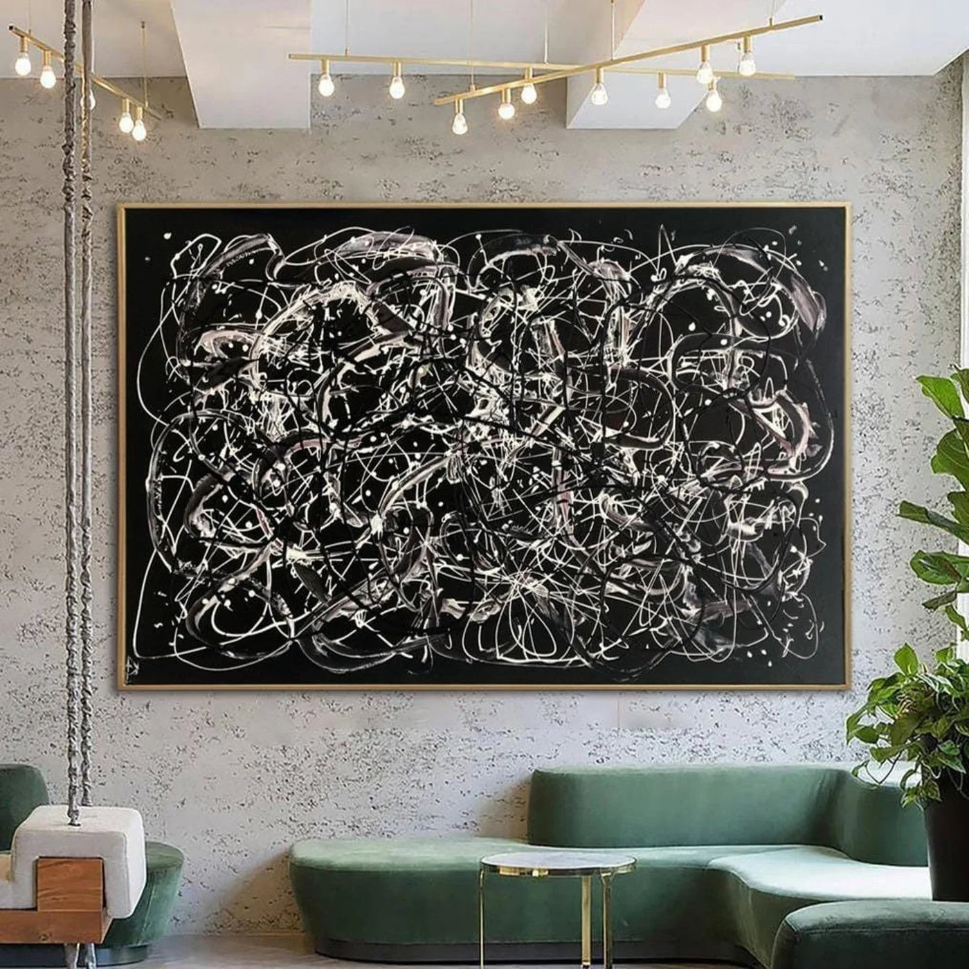 Textured Linear Swirls | Black Backdrop