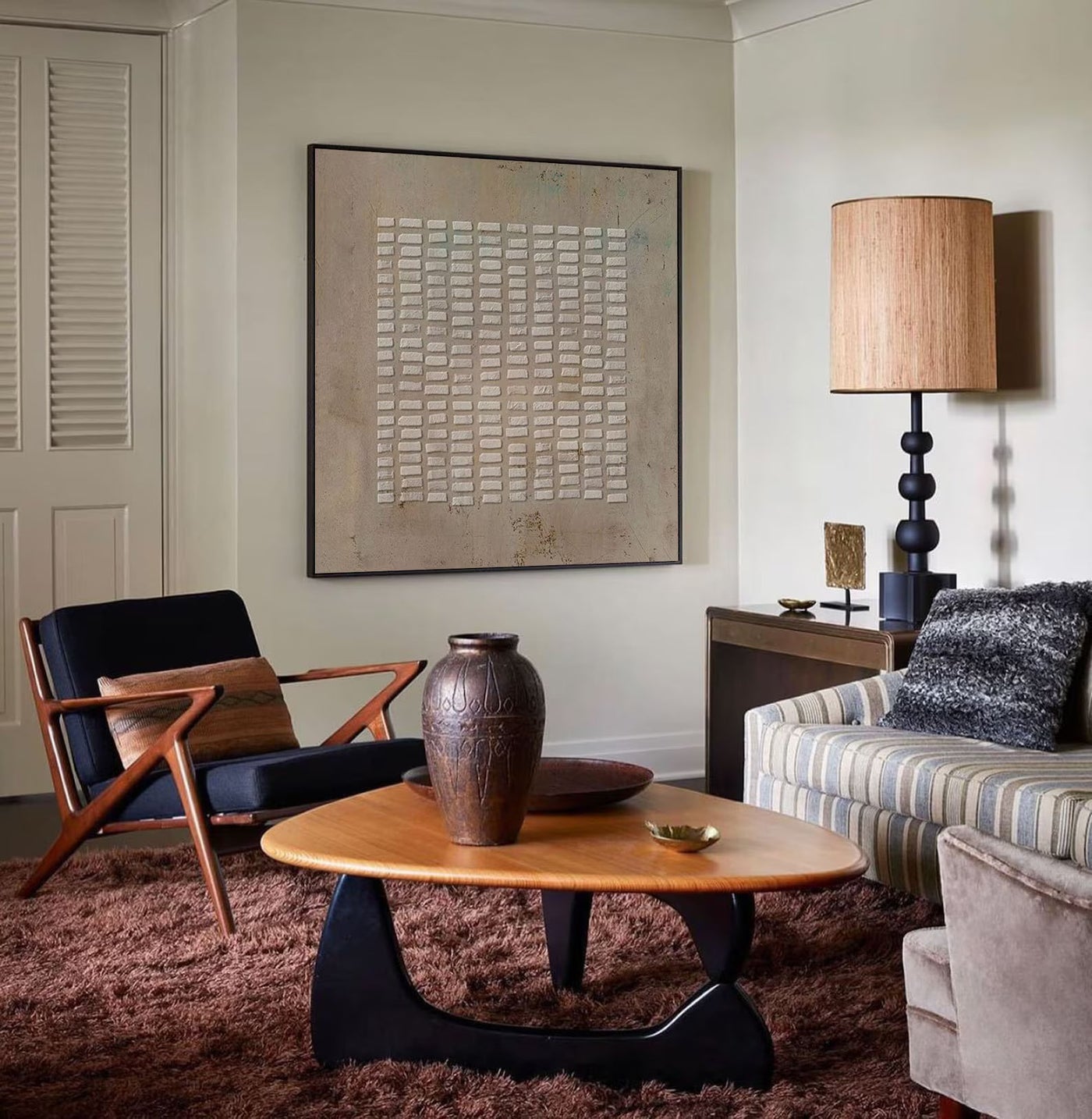Textured Neutral Grid Art | Subtle Sophistication