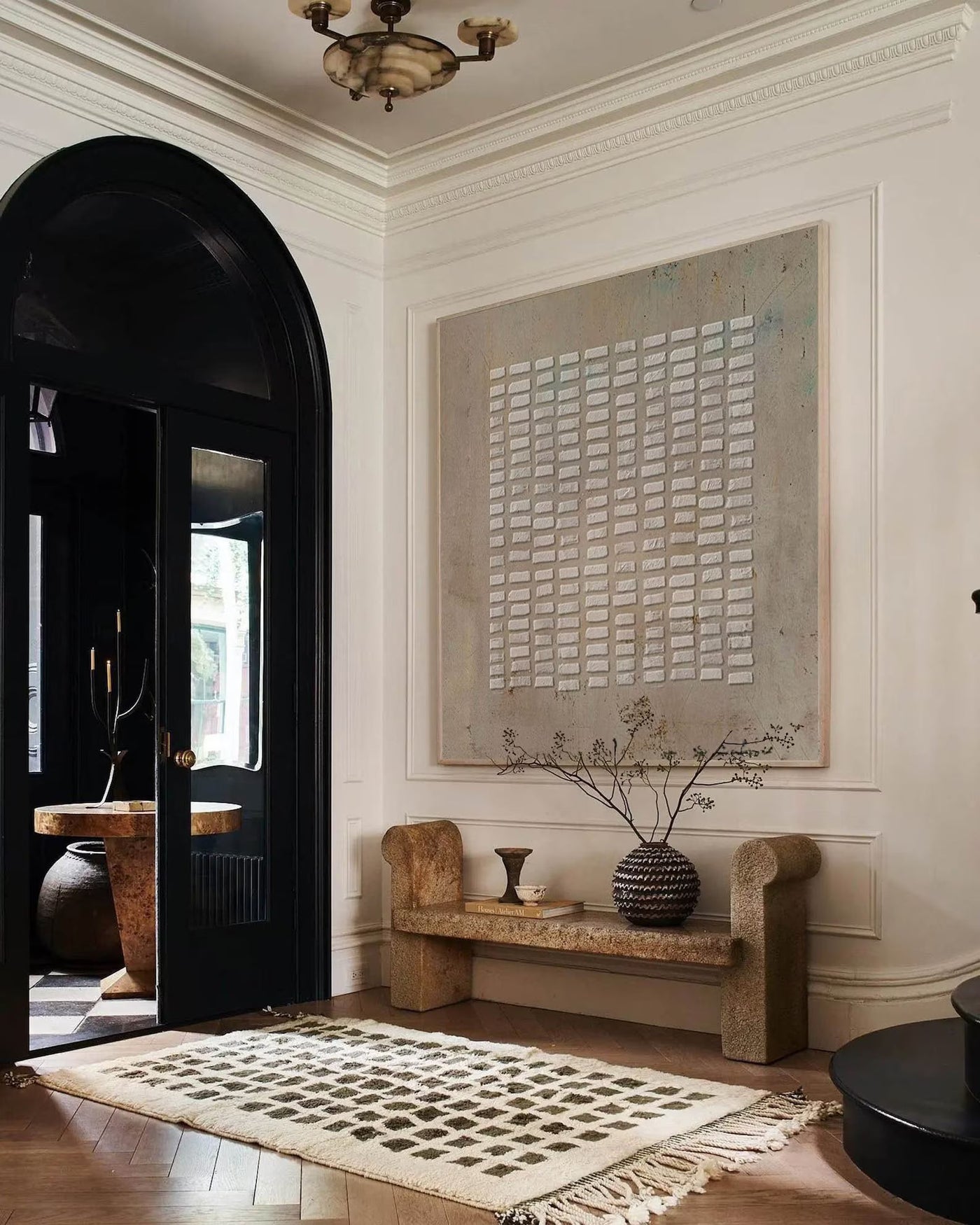 Textured Neutral Grid Art | Subtle Sophistication