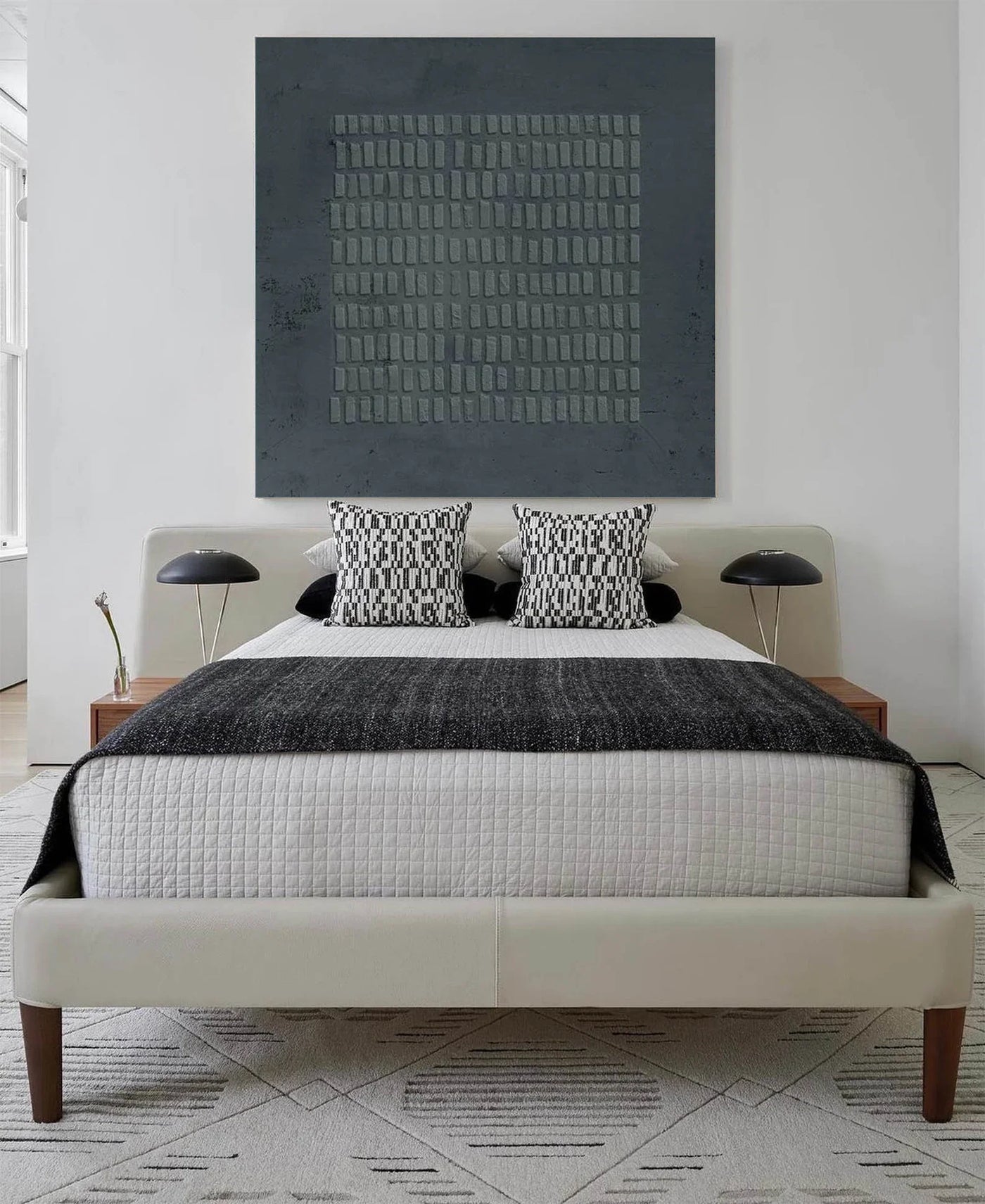 Textured Blue Grid Art | Subtle Refinement