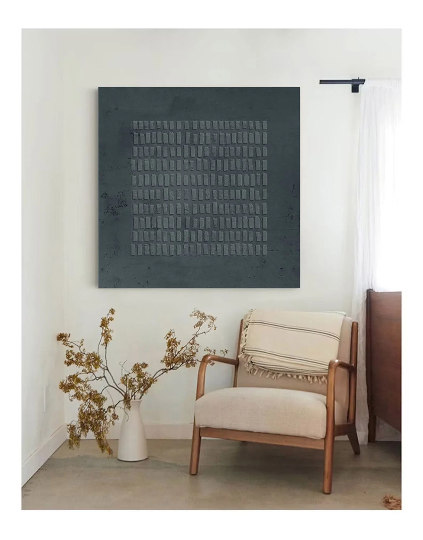 Textured Blue Grid Art | Subtle Refinement