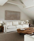 Textured Beige Grid Art | Subtle Elegance