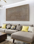 Textured Beige Grid Art | Subtle Elegance