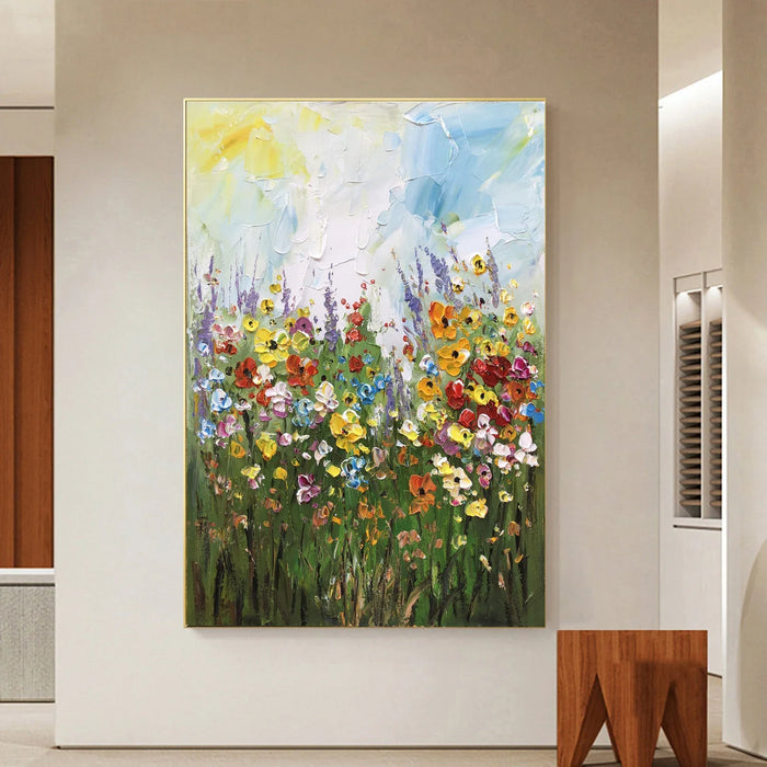 Textured Floral Vibrance | Multicolor Green