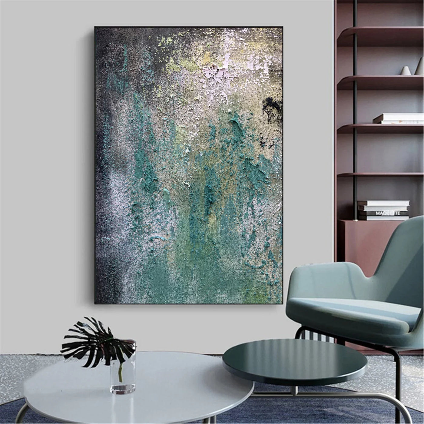 Textured Botanical Vibrance | Teal Gray