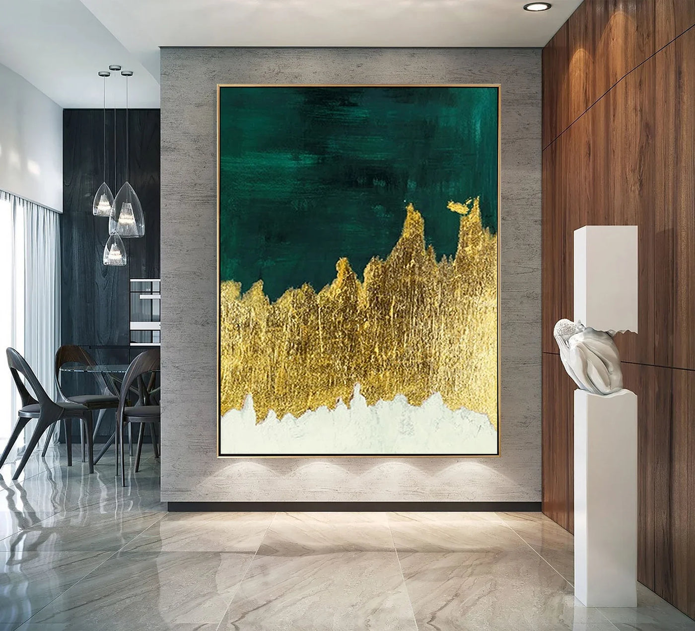 Textured Glam Opulence | Gold Emerald