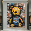 Textured Graffiti Teddy | Vibrant Accents