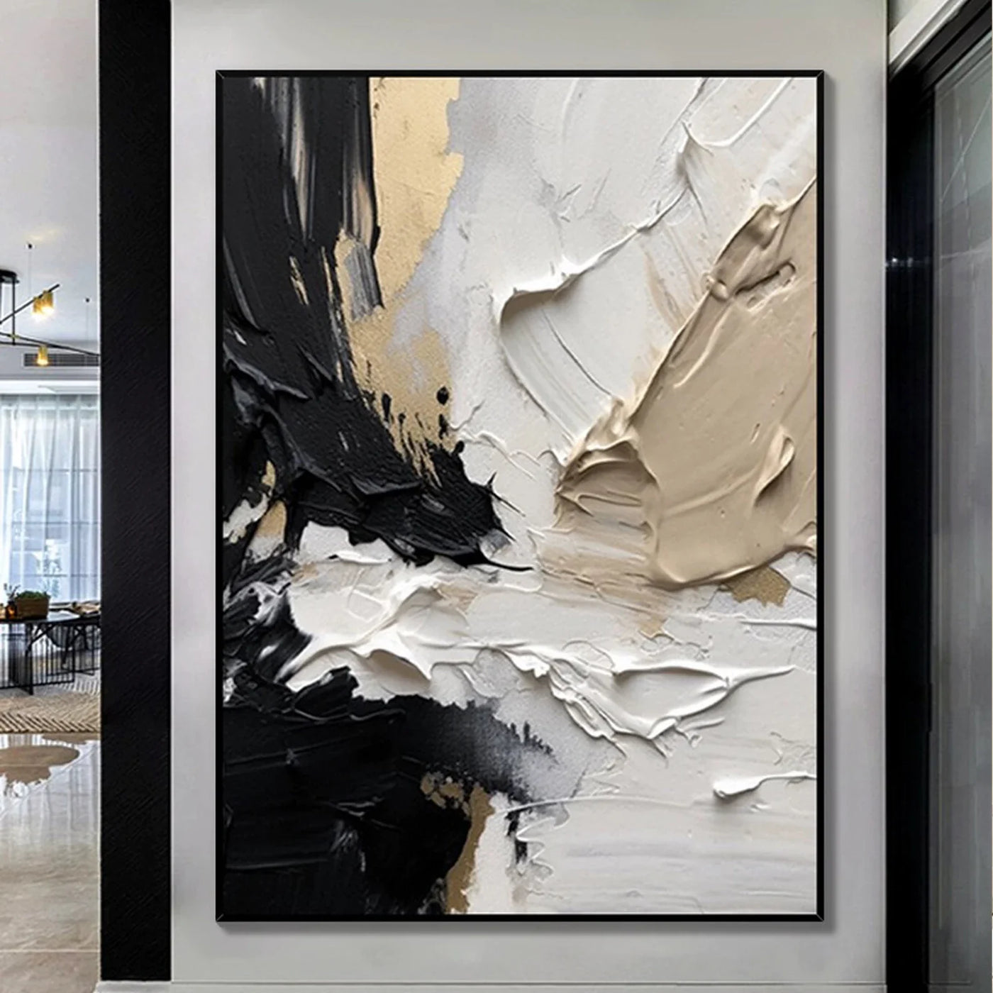 Textured Opulent Abstraction | Black Gold