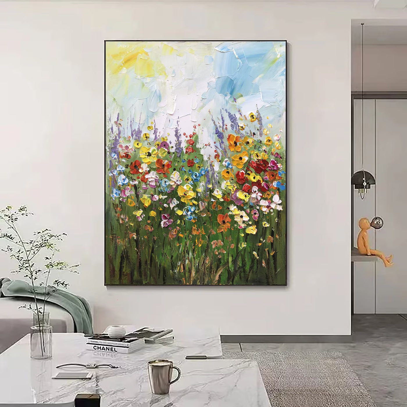 Textured Floral Vibrance | Multicolor Green