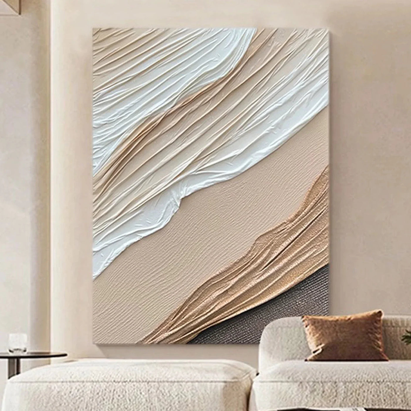 Textured Dune Sophistication | Beige White