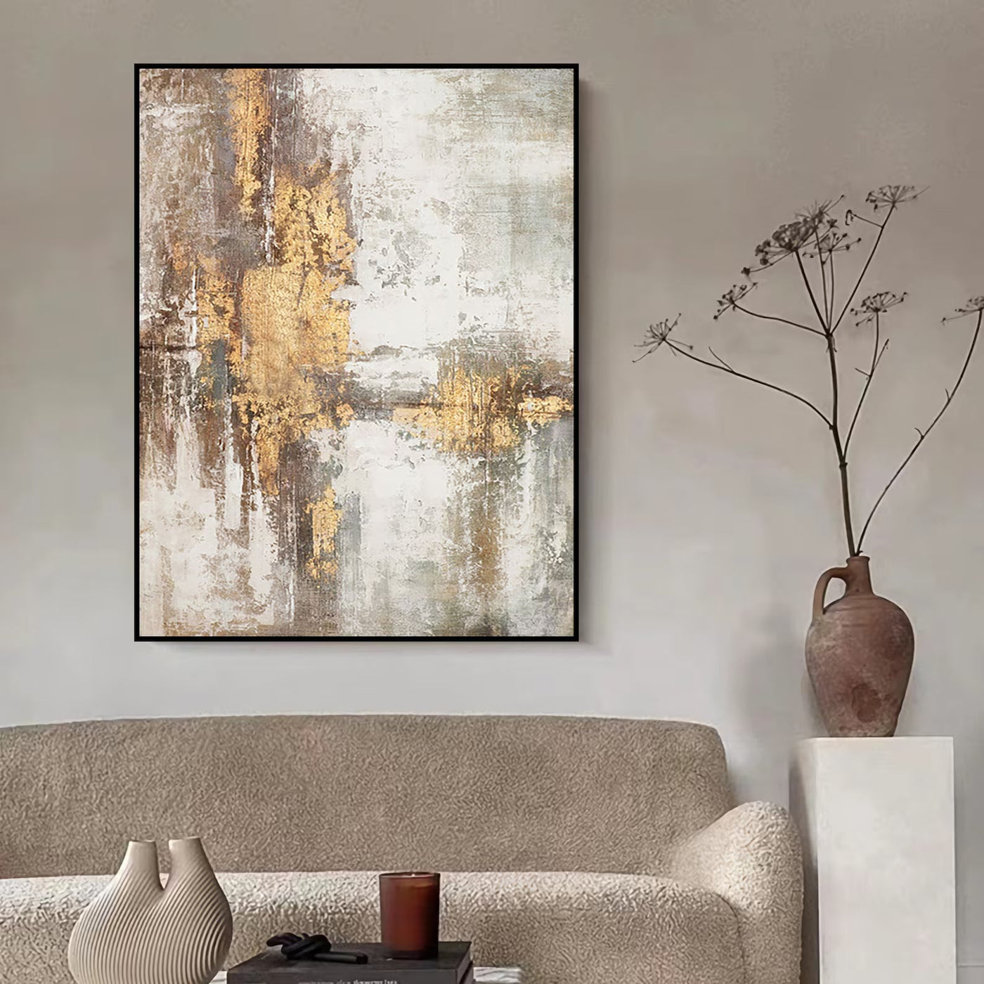 Textured Auric Opulence | Gold Gray