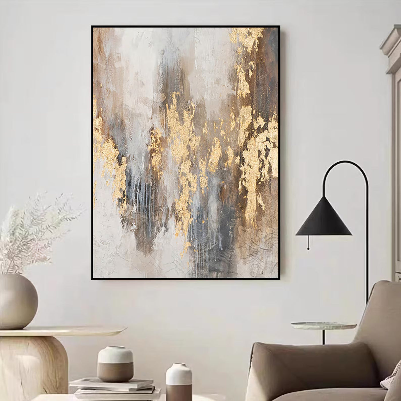 Textured Aurous Luxuriance | Gold Gris